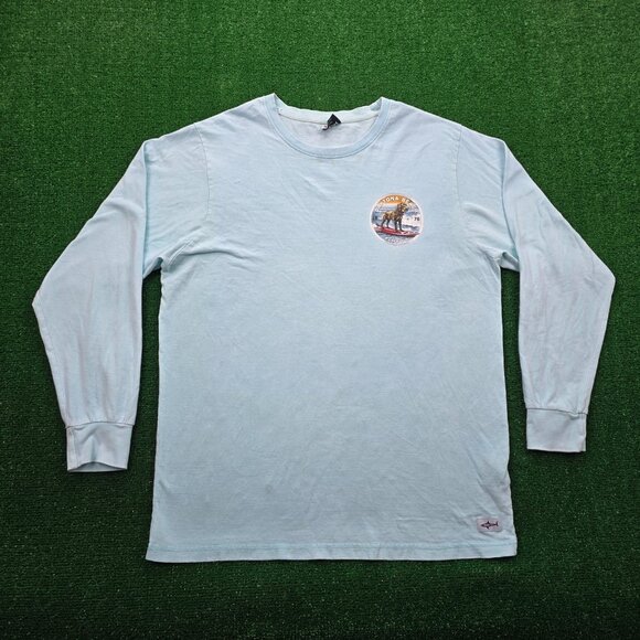 Daytona Beach Florida Tshirt Mens Extra Large Blue Surf Dog Long Sleeve Tee - Picture 3 of 13